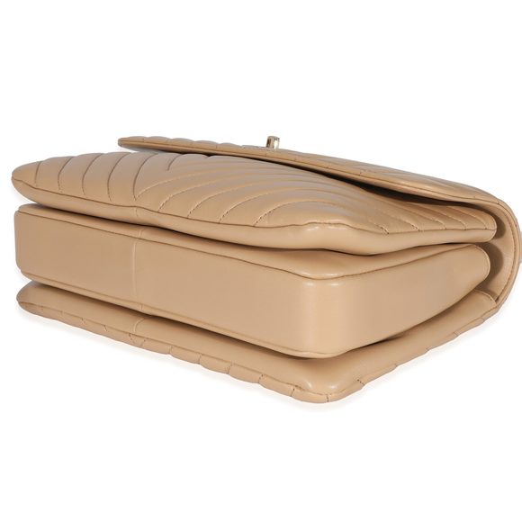 Chanel Beige Chevron Lambskin Medium Trendy Bag - Picture 5 of 7